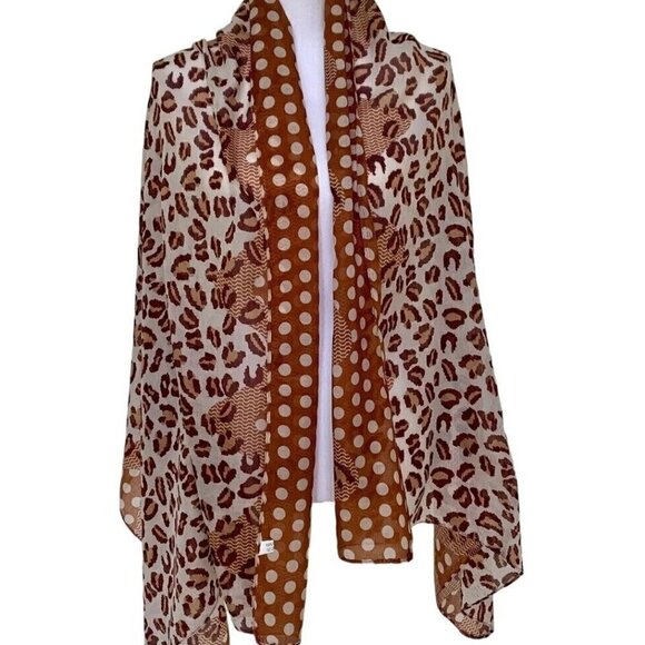 NWOT - WOMEN'S LEOPARD ANIMAL PRINT SCARF - 34" x 68" - Picture 3 of 3
